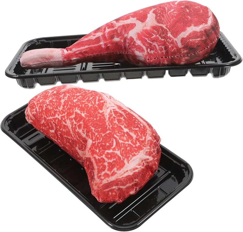2 Sets Realistic Artificial Steak Model Display Prop Lifelike Ornament - Image 1